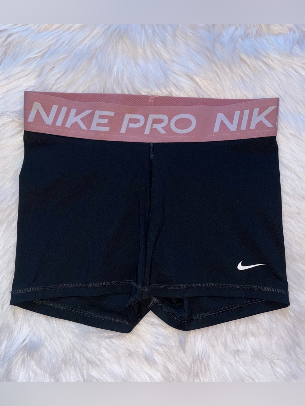 Nike pros black Nike Pro shorts dri fit black pink band women’s M medium gym